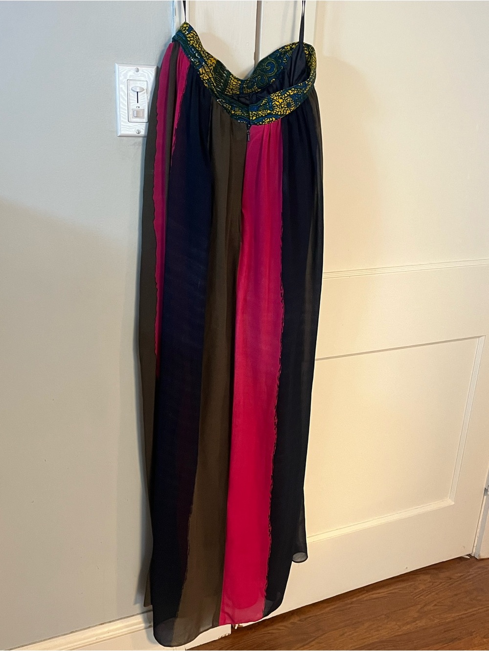 Christie Brown beautiful colorful sheer skirt with liner